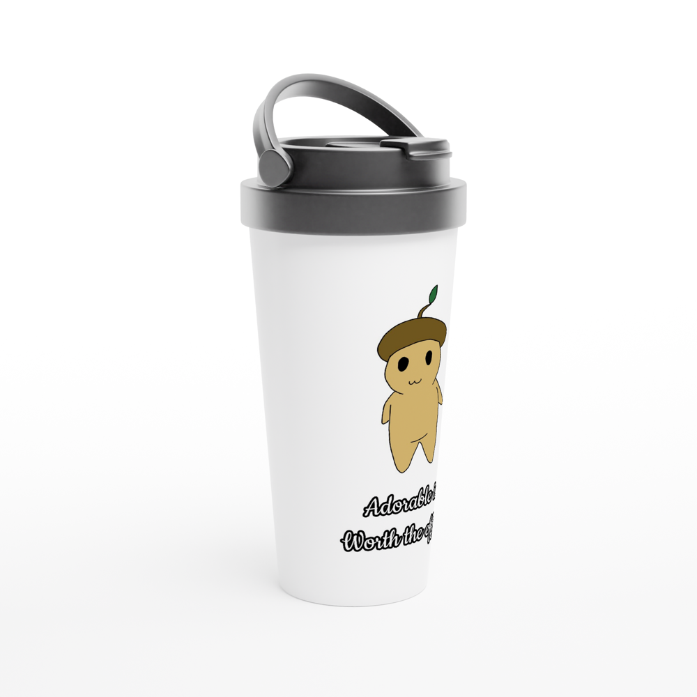 White 15oz Stainless Steel Travel Mug