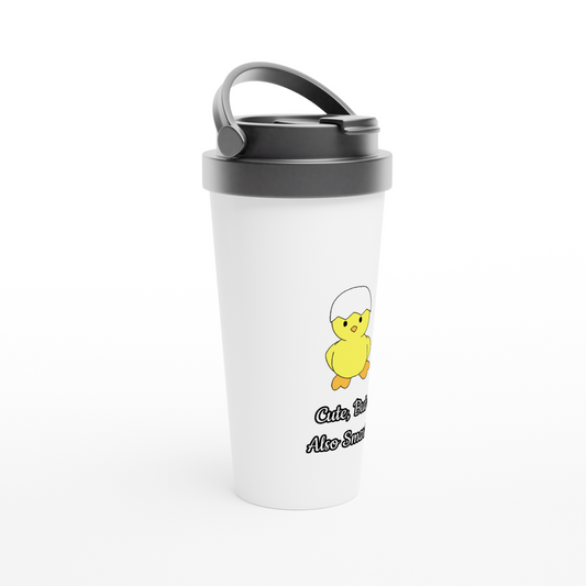 White 15oz Stainless Steel Travel Mug
