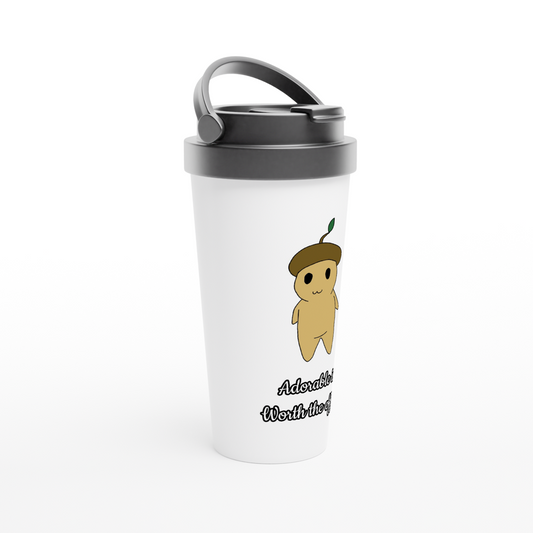 White 15oz Stainless Steel Travel Mug